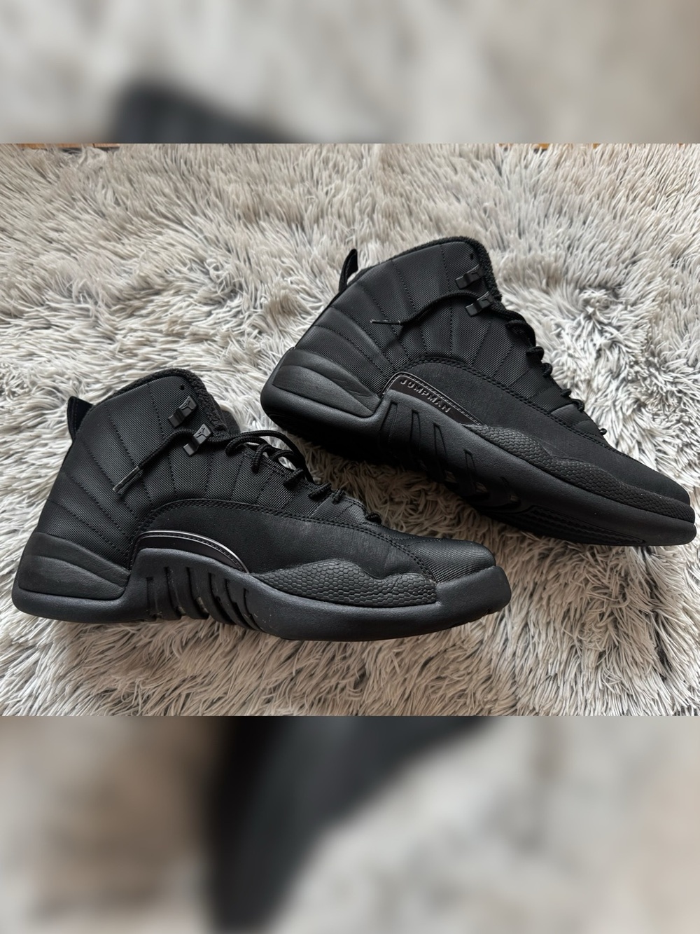 Authentic Air Jordan 12’s. All Black Mens size 10.5 - Picture 3 of 10